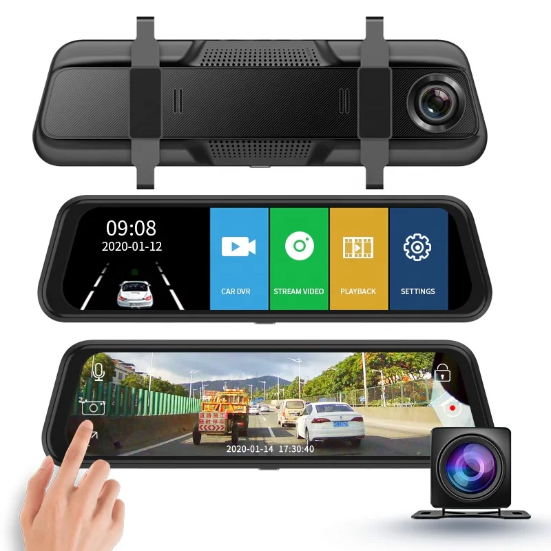 Car Black Box 10 Inch IPS dashboard 1080p Car DVR Night Vision Rearview Mirror Dashboard Car Camera Dual Lens Dash Cam