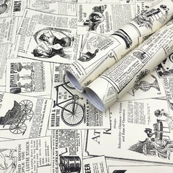 British Style Old Newspapers Wallpapers Student Dormitories Cafes Restaurants Nostalgic Background Walls Self-adhesive Stickers