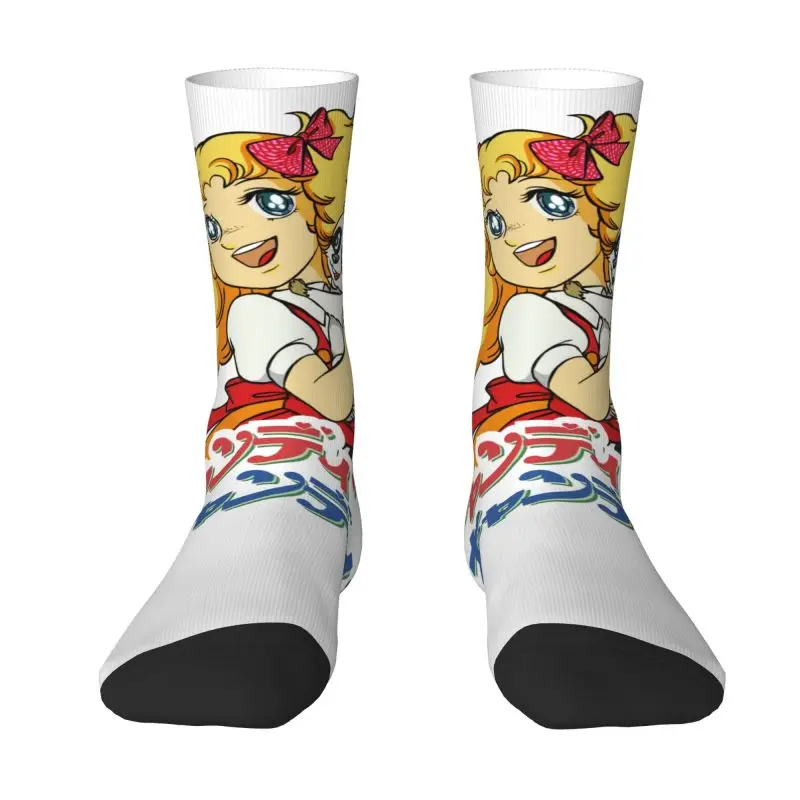 Cute Printed Candy Candy Socks for Women Men Stretchy Summer Autumn Winter Cartoon Anime Tv Crew Socks