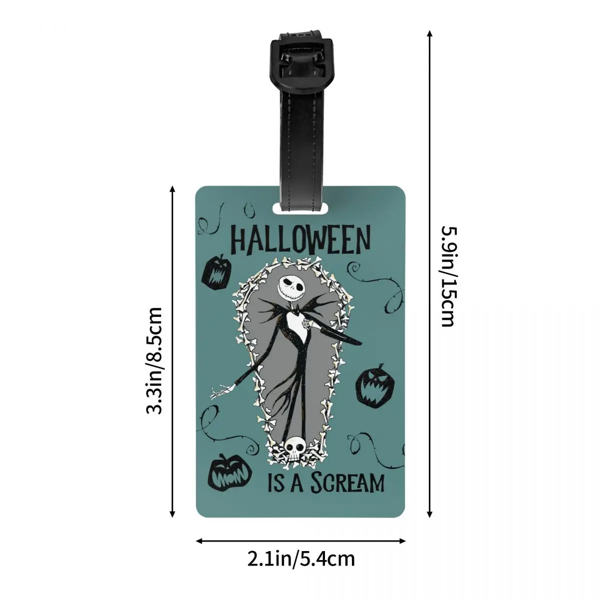 Custom Jack Skellington Luggage Tag Privacy Protection Nightmare Before Christmas Baggage Tags Travel Bag Labels Suitcase