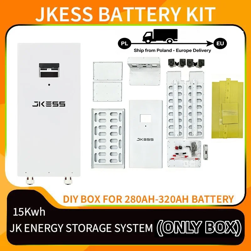 

White Mobile Battery Storage Box with Wheels JKESS 280AH-320AH, DIY Solar System Use, Poland Warehouse Fast Shipping to Europe