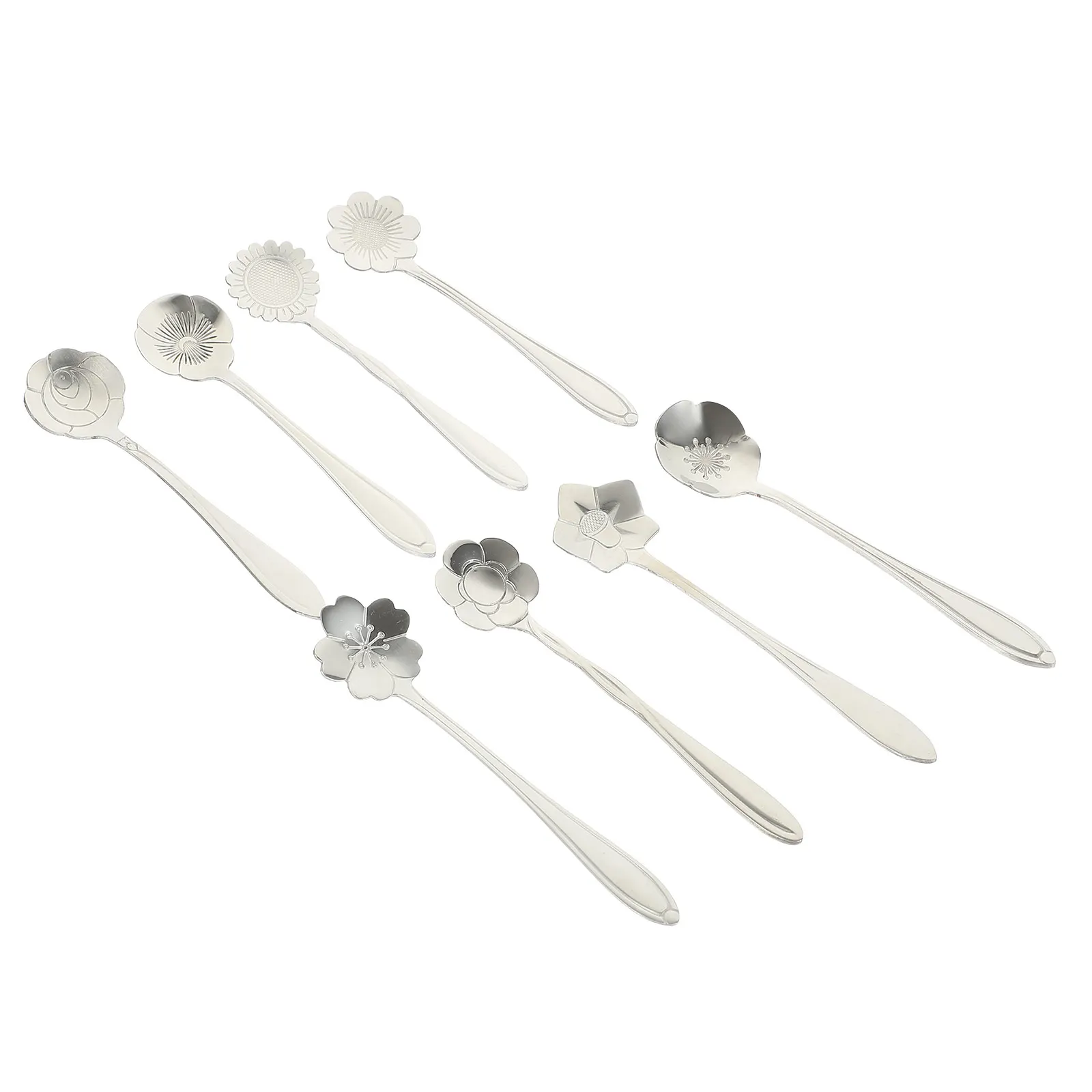 

8 Pcs Spoon Rose Latte Spoons Decorative Dessert Sugar Honey Coffee Teaspoons
