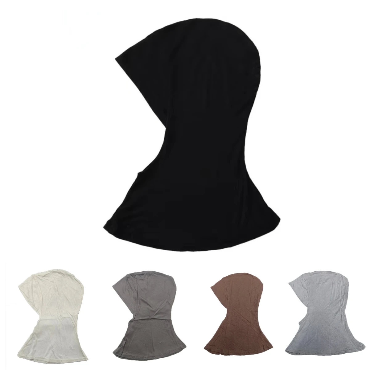 Woman Monochrome Available in Brimless Cap Hight Elasticity Soft Comfortable Base Hoodies Simple and Casual Muslim Headscarves