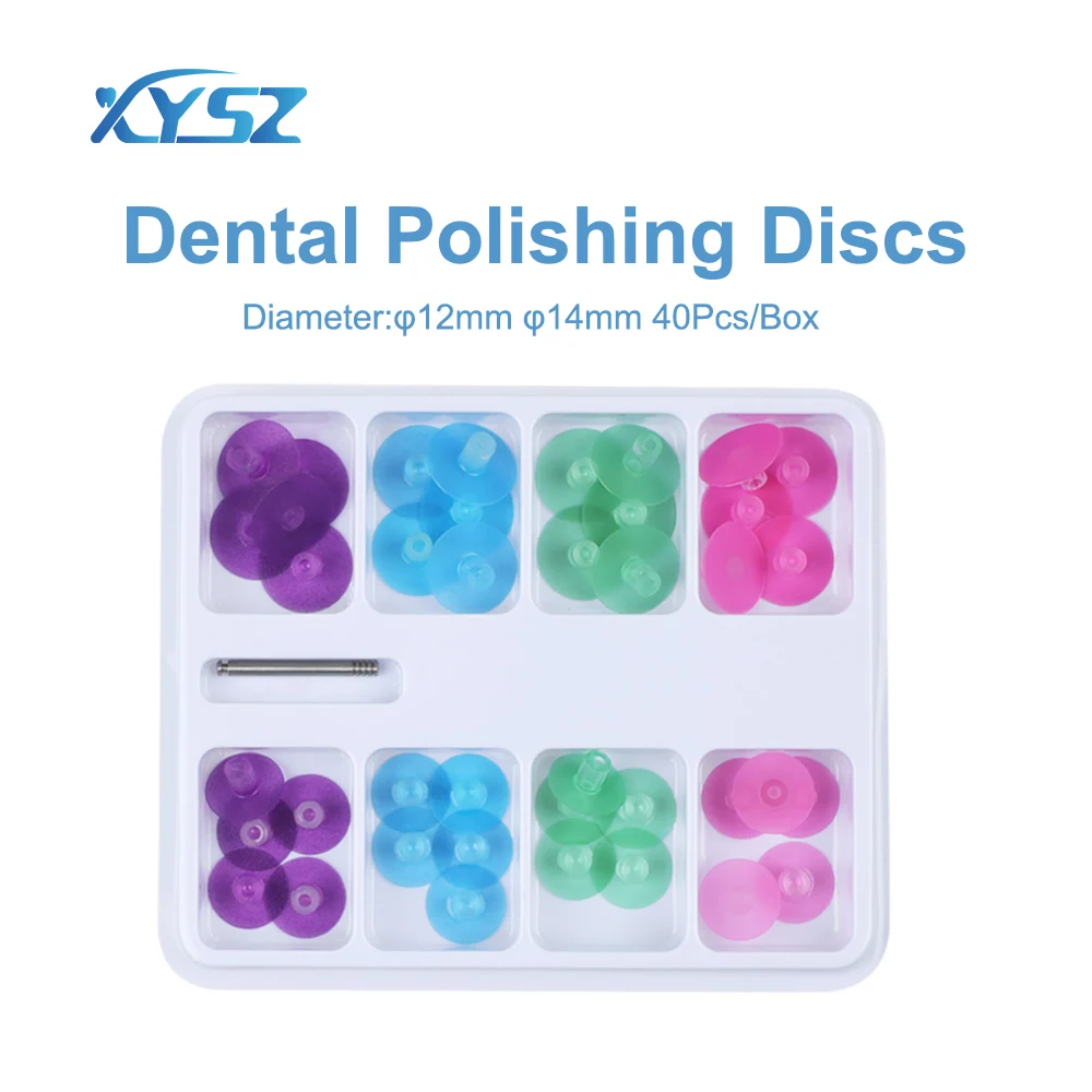  40Pcs/Box Dental Polishing Discs Kit Rainbow Dental Oral Resin Polishing Discs Set Finishing System Dentistry Instrument