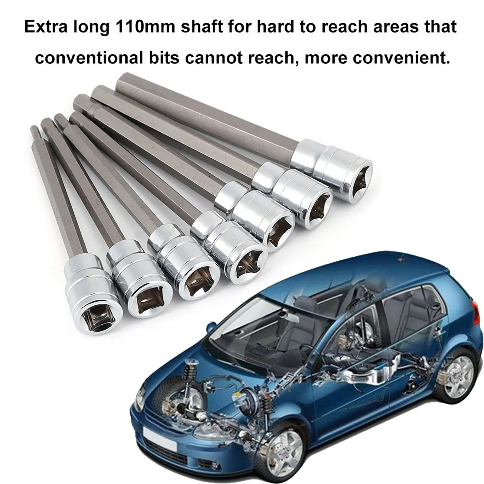 

Набор сверхдлинных шестигранных гнезд 3/4/5/6/7/8/10 мм, 7 шт., набор инструментов для ремонта привода