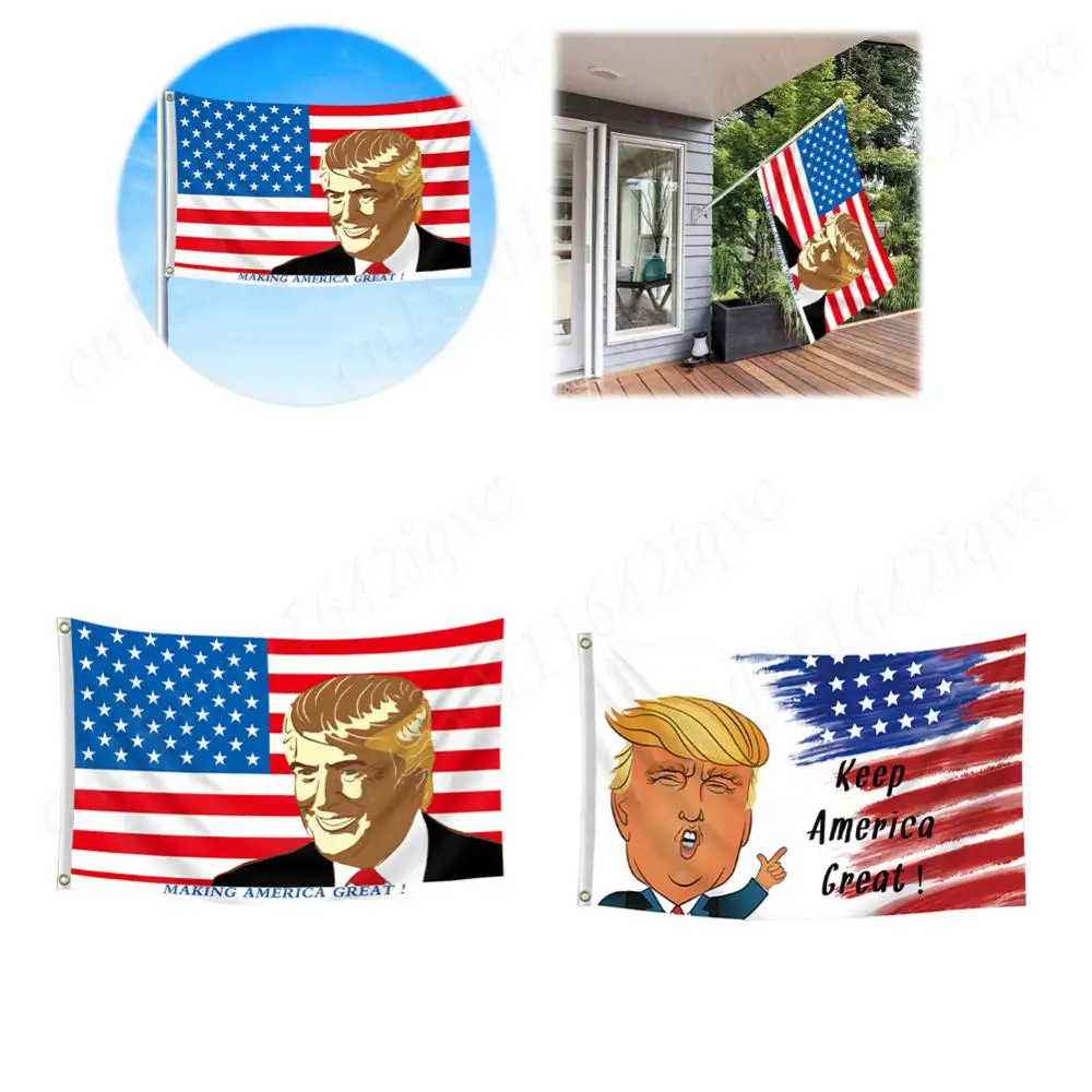 Trump Victory Flag President Flags Keep America Great Again 5ft X 3ft Donald Trump Flag 1 Ply Vivid Color Home Garden Decoration