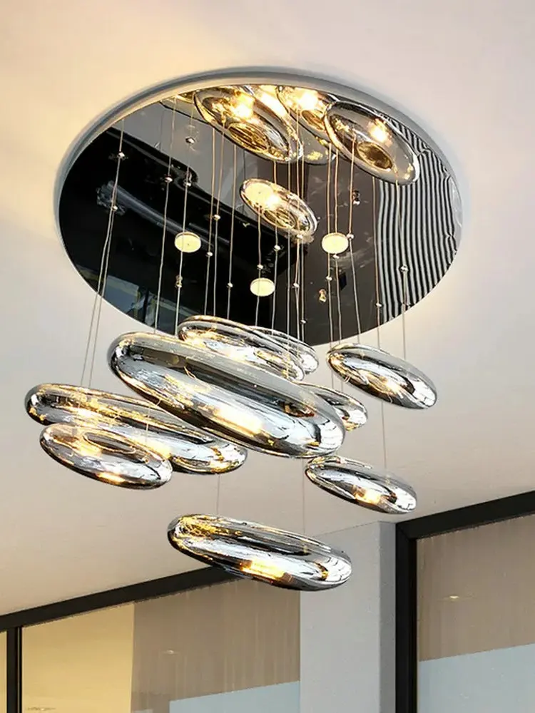 LED Chandelier pendant lamp Mercury Collection silver lamp Indoor Home Lighting Decoration Luxury designer Ceiling lamps KL55BM