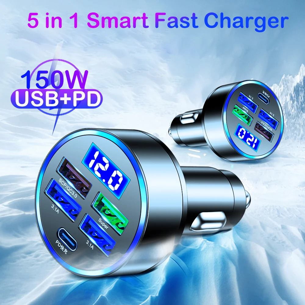 PD 120 W USB Auto Ladegerät Schnelle Lade QC 3,0 Typ C Auto Telefon Ladegerät Adapter Für iPhone 15 Pro Xiaomi 12 13 Samsung Huawei OPPO