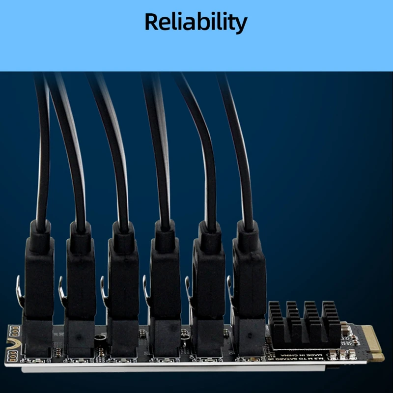 A29F-M.2 NVME PCI-E PCIE X4 X8 X16 a 6 puertos 3,0 SATA tarjeta adaptadora Riser ASM1166 chasis servidor PC tarjeta de expansión de ordenador