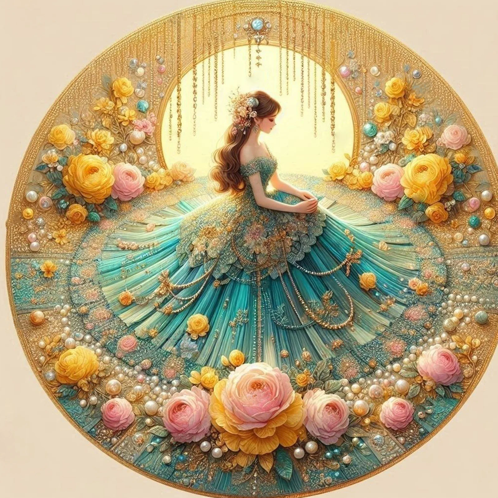 

5D peony Diamond Painting Kit – Easy DIY Round Gem Art, Engaging Craft, 40 * 40cm/15.75 * 15.75in Home Decor