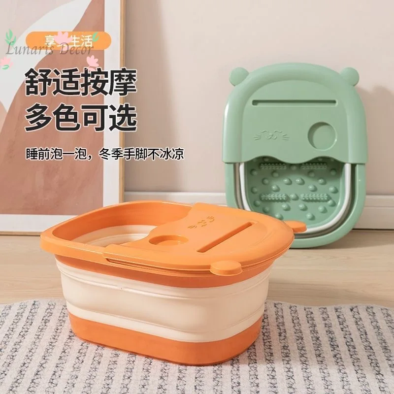 Foldable Foot Soaking Tub, Deepened Basin with Bottom Massage Design, Space-saving Household Foot Bath Tub for Home Relaxation