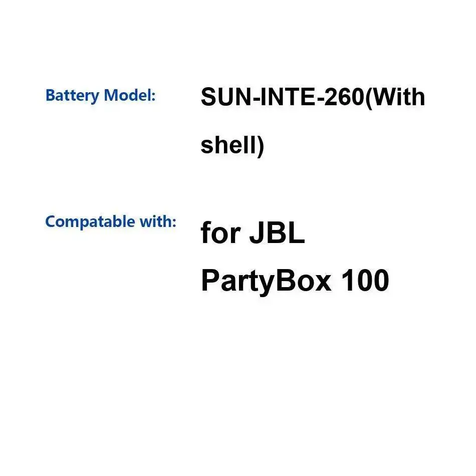 

Speaker Battery Environmentally Friendly 2500Mah For Jbl Partybox 100 Sun-Inte-260 With Shell