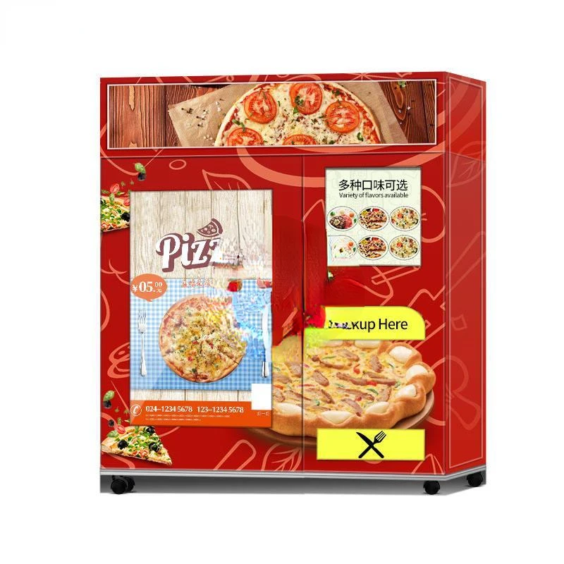 Delicious Pizza Vending Machine With Big Touch Screen Automatic In Station Subway Hot Food Pizza Vending Machine