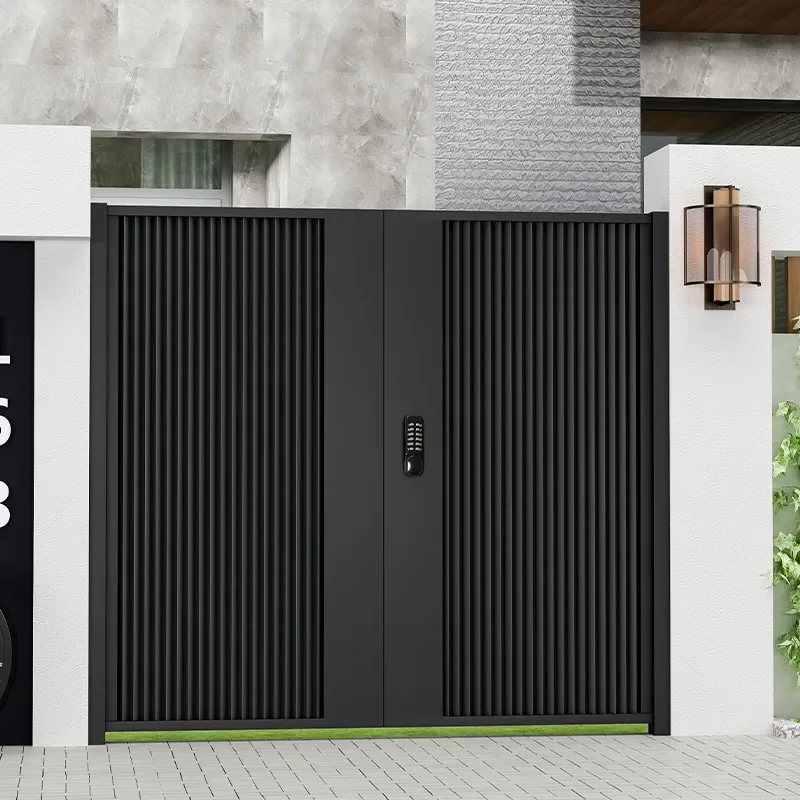 for Aluminum Alloy Villa Courtyard Double Door Iron Art Gate Wall Stainless Steel Electric Gate Building Entrance