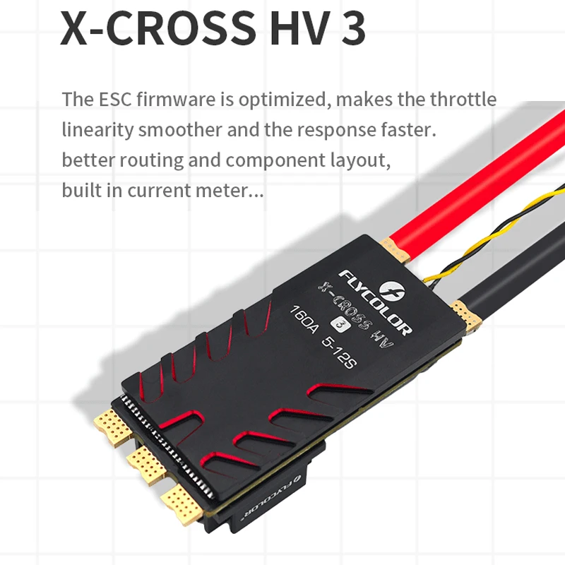 1/2/4PCS FLYCOLOR X-CROSS HV3 60A/80A/120A/160A Brushless ESC 5-12S BL32 Speed Controller RC FPV Racing Drone Quadcopter X-Class