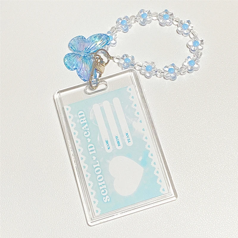 Ins Acrylic Crystal Butterfly Photocard Holder Transparent 3 Inch Idol Cards Holder Student Bus Card Case Photo Protector