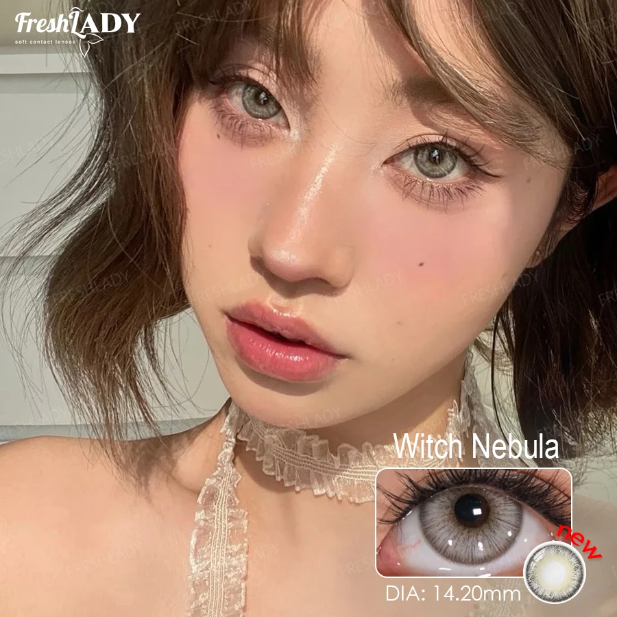 FreshLady 1 Paar Braune Kontaktlinsen für Graue Augen Natürliche Braune Augen Kontaktlinse Augen-Make-up Schönheit 14,20mm Jahreslinsen – Detail 5