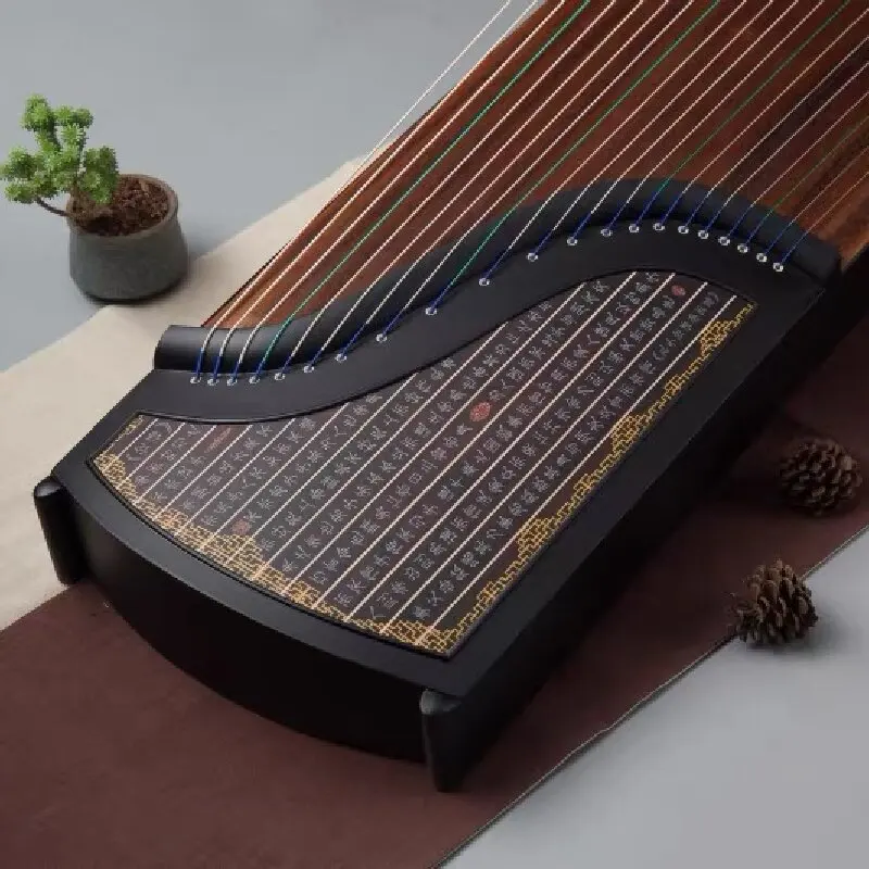 Jiaoyun Guzheng Manufacturer New Wholesale Ebony Color Gold Powder Multi-picture Mixed Batch Musical Instrument