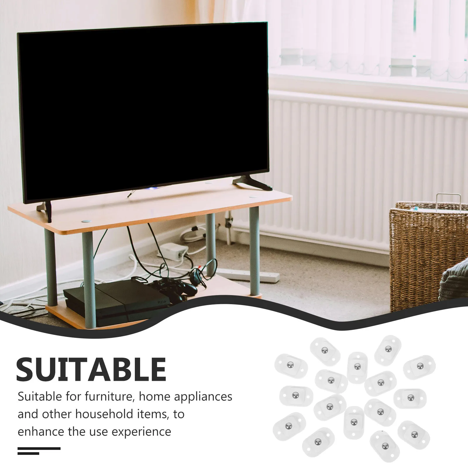 16Pcs Self Adhesive Universal Casters for Furniture Moving Smooth Omnidirectional Rotation Heavy Duty Wheels for Office Home