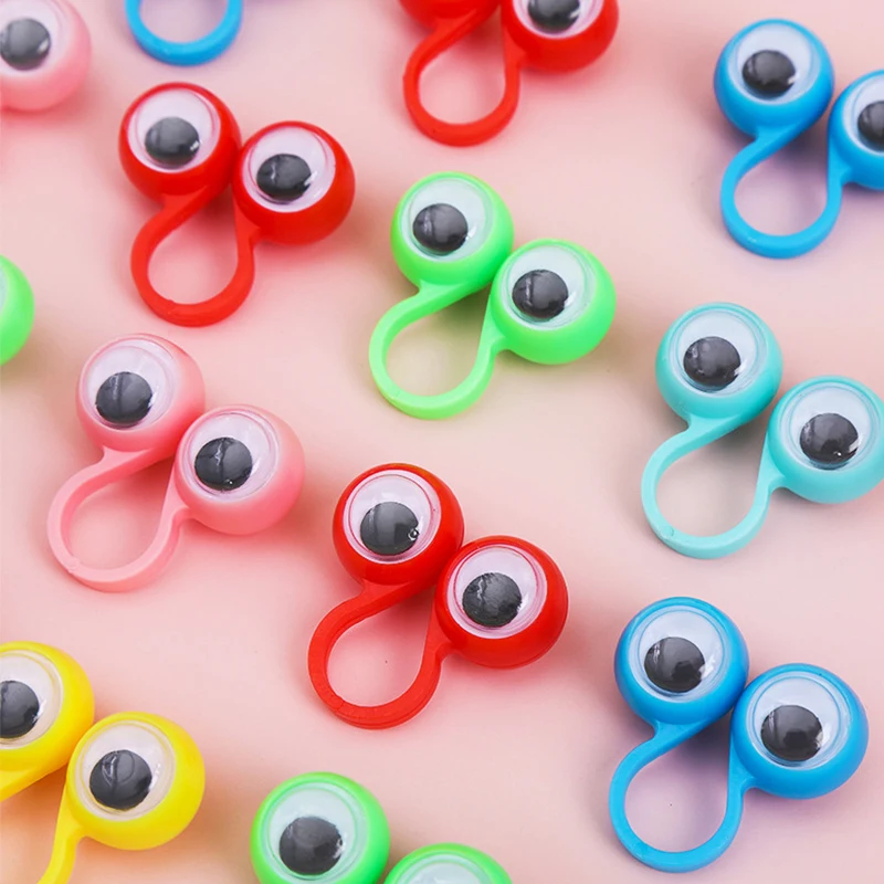 20pcs/bag Finger Puppets Rings Puppets Wiggly Eyeball Toy for Kids Birthday Party Favors Classroom Prizes Christmas Gift Pinata