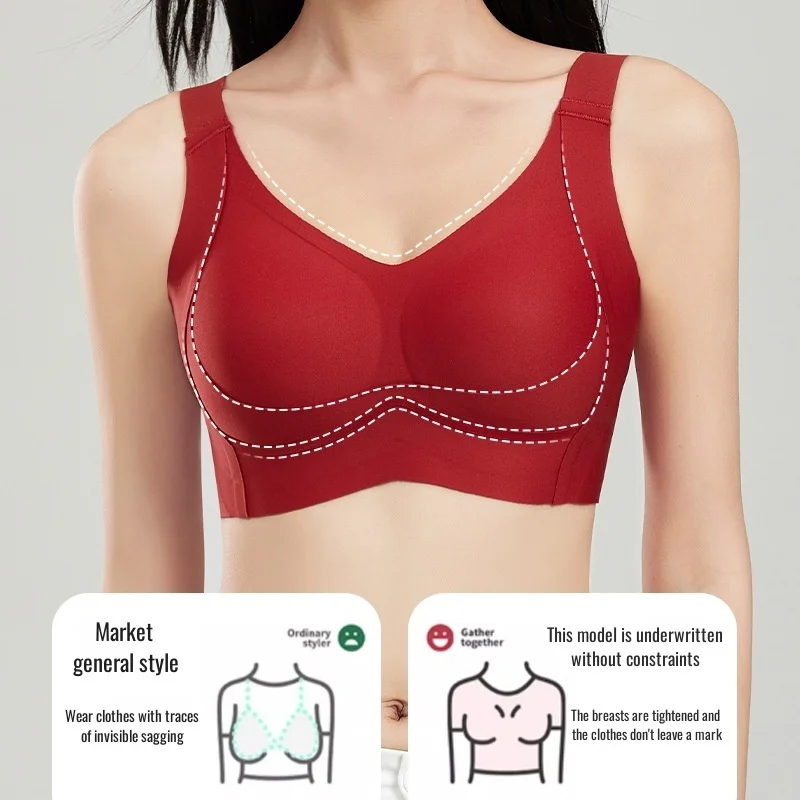 Бесшовный формирующий бюстгальтер на всю чашку для женщин — тонкий беспроводной бюстгальтер пуш-ап, без комфорта на косточках и поддержки