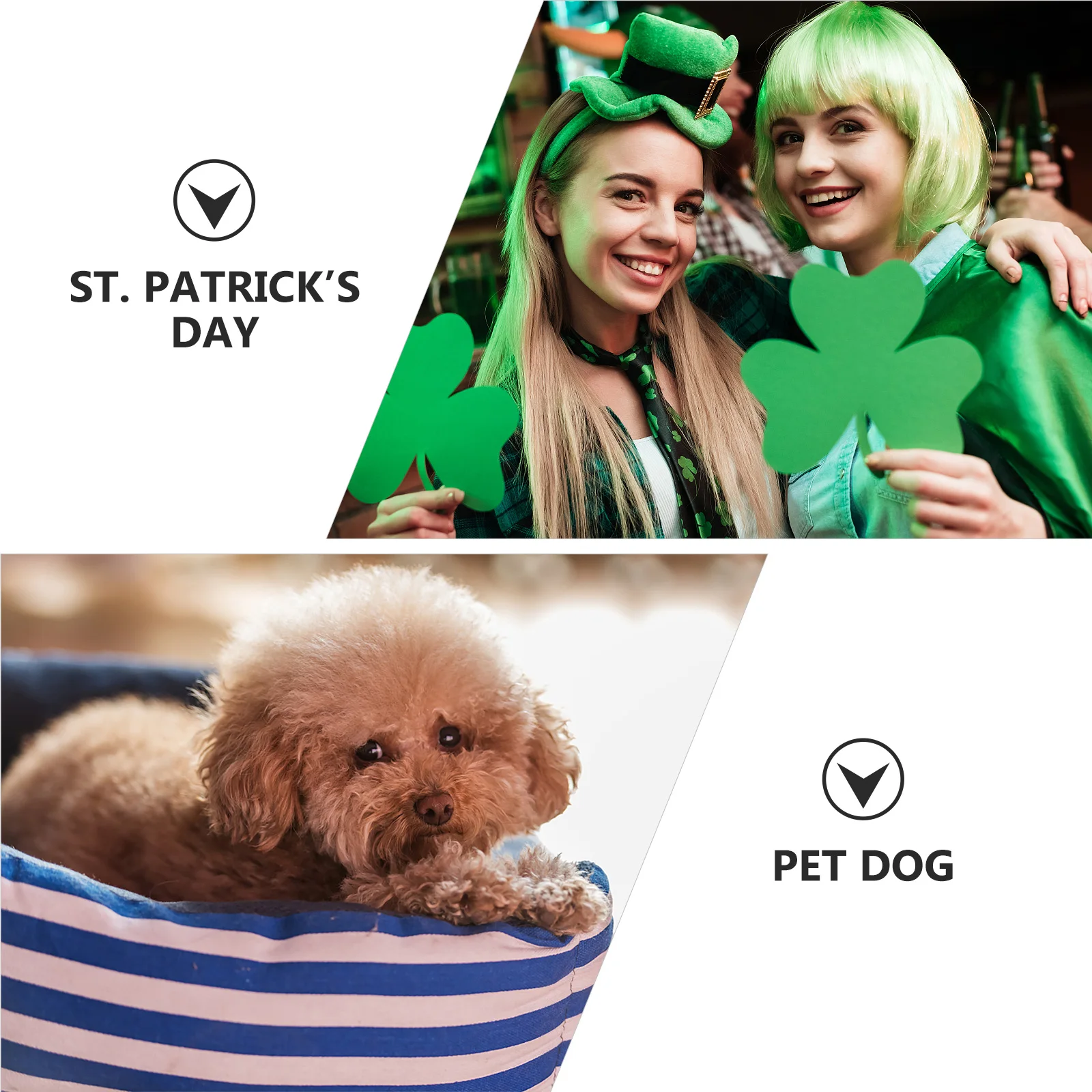 

3Pcs Pet Triangle Scarf Dog B Cat Bib Towel Adjustable Durable Shamrock Pattern Festive Collar Pet Accessories Dog Triangle