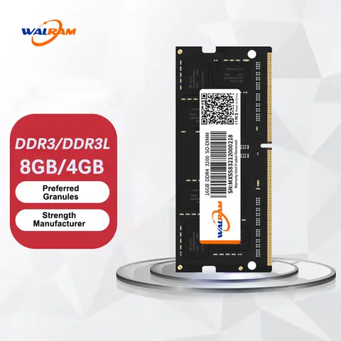 Walram DDR3 DDR3L Memory Ram SODIMM Laptop RAM DDR3L 8GB 4GB 1600Mhz 1333Mhz High Performance Notebook SO-DIMM RAM 1.35/1.5V