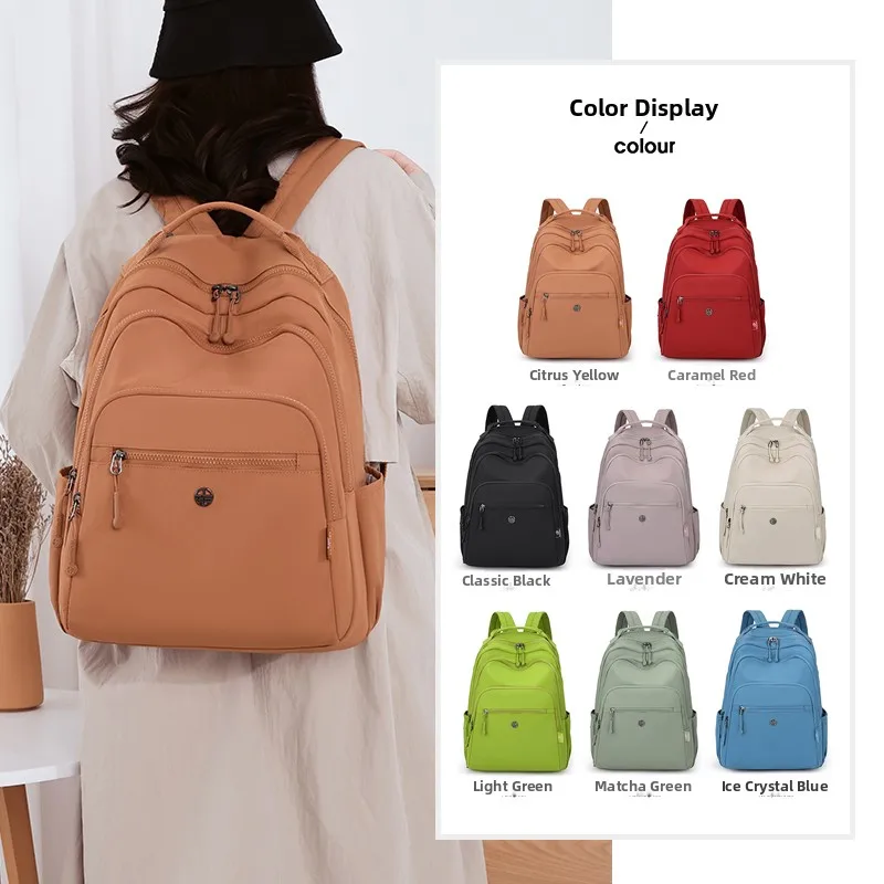 2026 New Fashion Oxford Cloth Double Shoulder Bag Women Casual Lightweight Commuting Backpack Large Capacity Travel Computer ...