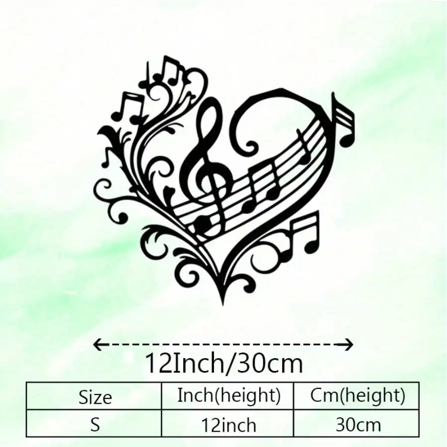 Vintage Symphony Heart Metal Wall Decor, Iron Music Lovers Art for Living Room Gift