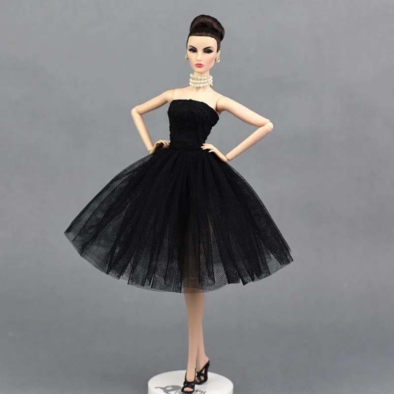 Multi Layered Fluffy Skirt Changing Doll Clothes Sleeveless Strapless Evening Dress