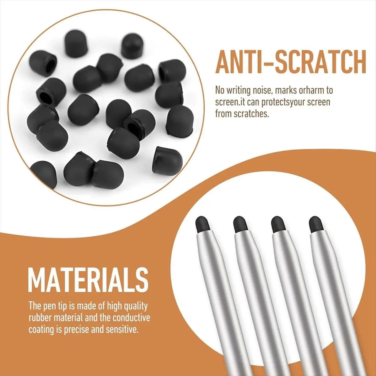 A99X 45Pcs for Pen Tips Replacement Set 5Mm/6Mm/7Mm Sizes Soft Silicone Universal Stylus Replacement Tips