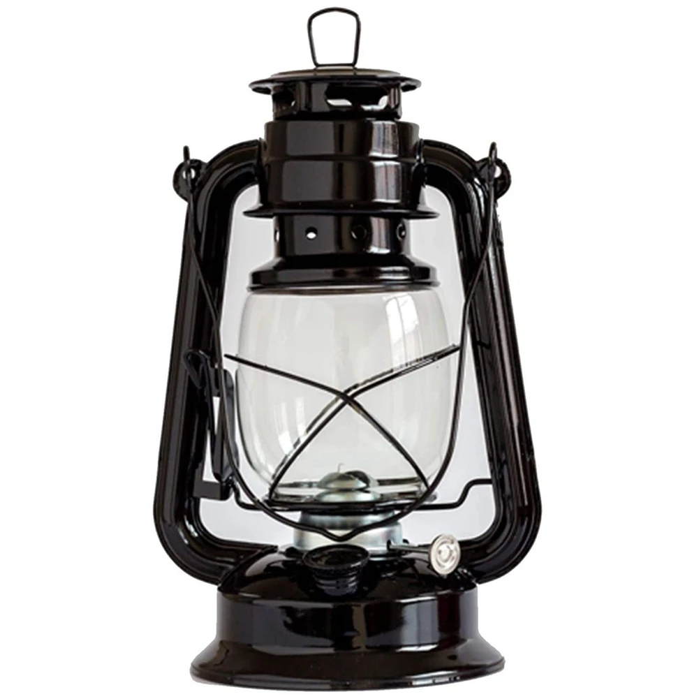 Outdoor Oil Lamp,Kerosene Burning Lantern Lamps/Hanging Emergency Camp Disaster Prevention Lighting,for Home Tent Black