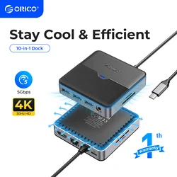 ORICO USB  HUB Type C 4K to HDMI-compatible Adapter Docking Station Ethernet Port PD100W For MacBook M1 Windows PC Accessories