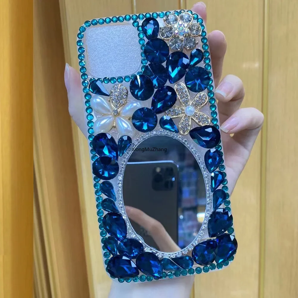 Luxury Rhinestone Mirror Bling Diamond Back Cover for Huawei Honor X50i X40i X50 X40 X30 X20 X9B X8B Maic 6 5 4 Lite Custom Case