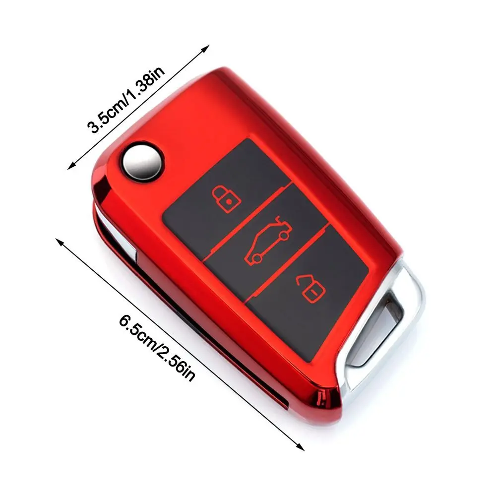 حافظة حماية لمفتاح السيارة من البولي يوريثان لسيارة VW Volkswagen Golf 7 MK7 Tiguan MK2 لمقعد Ateca Leon FR 2 Ibiza Skoda Octavia A7