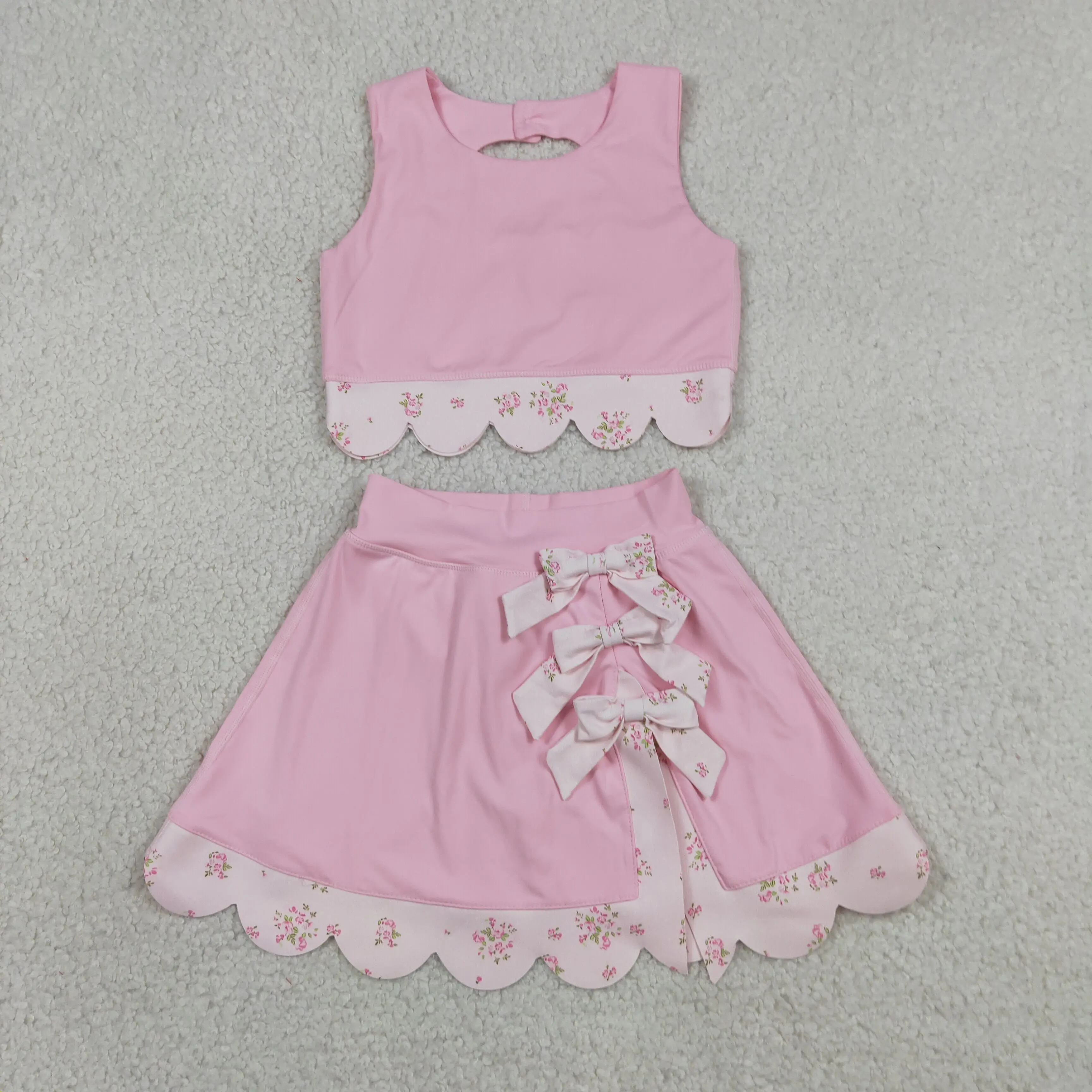 卸売ベビーガールヨガアクティブピンク服幼児シャツ花柄リボンス - Baby Yoga Clothing のレビューと価格