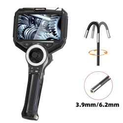 3.9mm 720 Degrees All Way Steering Industrial Endoscope for Car Pipe Inspection Sewer Camera Borescope With 5 Inch HD Screen