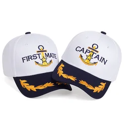 Captain First Mate Cap Costume Navy Marine Admiral Hat Sailor Boating Anchor Snapback Hat Adjustable