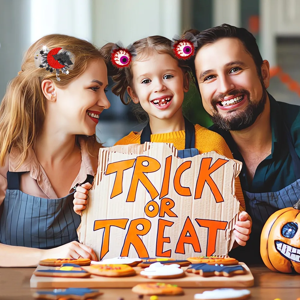 Horquilla divertida de Halloween para niños y adultos, accesorios para el cabello de malla de murciélago de calabaza de araña, Clip lateral de fiesta, joyería Linda Y2K