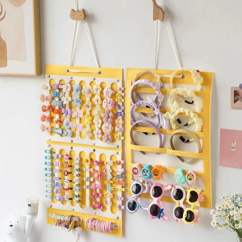 Organizador de lazos para el pelo, colgante de pared de gran capacidad, soporte para diadema, colgador de almacenamiento, accesorio para ahorro de espacio para habitación de niña