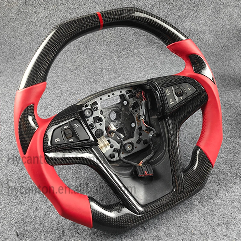 High Quality Fashionable Red Smooth Leather Steering Wheel for Chevrolet Camaro Carbon Fiber Car Steering Wheel