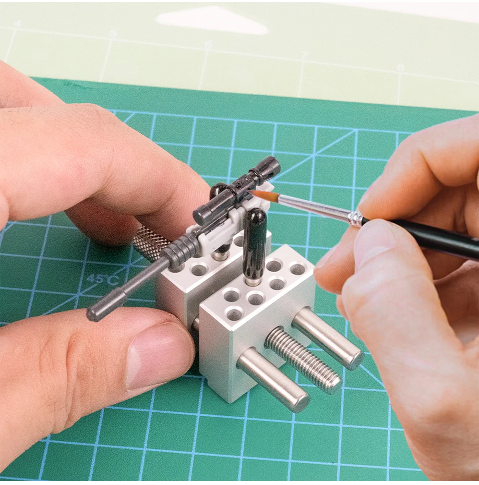 Multifunktionaler 2-in-1 Mini-Tischschraubstock, kompaktes, verstellbares Präzisionswerkzeug für Modellbau, Hobby- und DIY-Bastelprojekte – Detail 2
