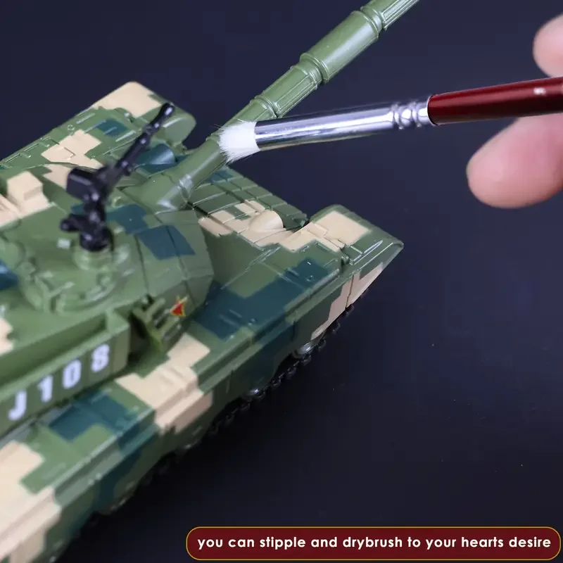 فرشاة جافة للرسم المصغر، مجموعة فرش جافة مكونة من 4 أحجام لطلاء نموذج Citadel المصغر، فرشاة استنسل لفرش الطلاء بتفاصيل الهوايات