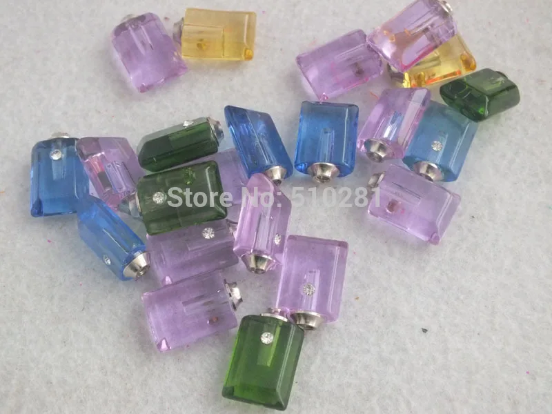 

100 Pieces/lot Crystal Glass Perfume pendant Charms ,vial pendant charms