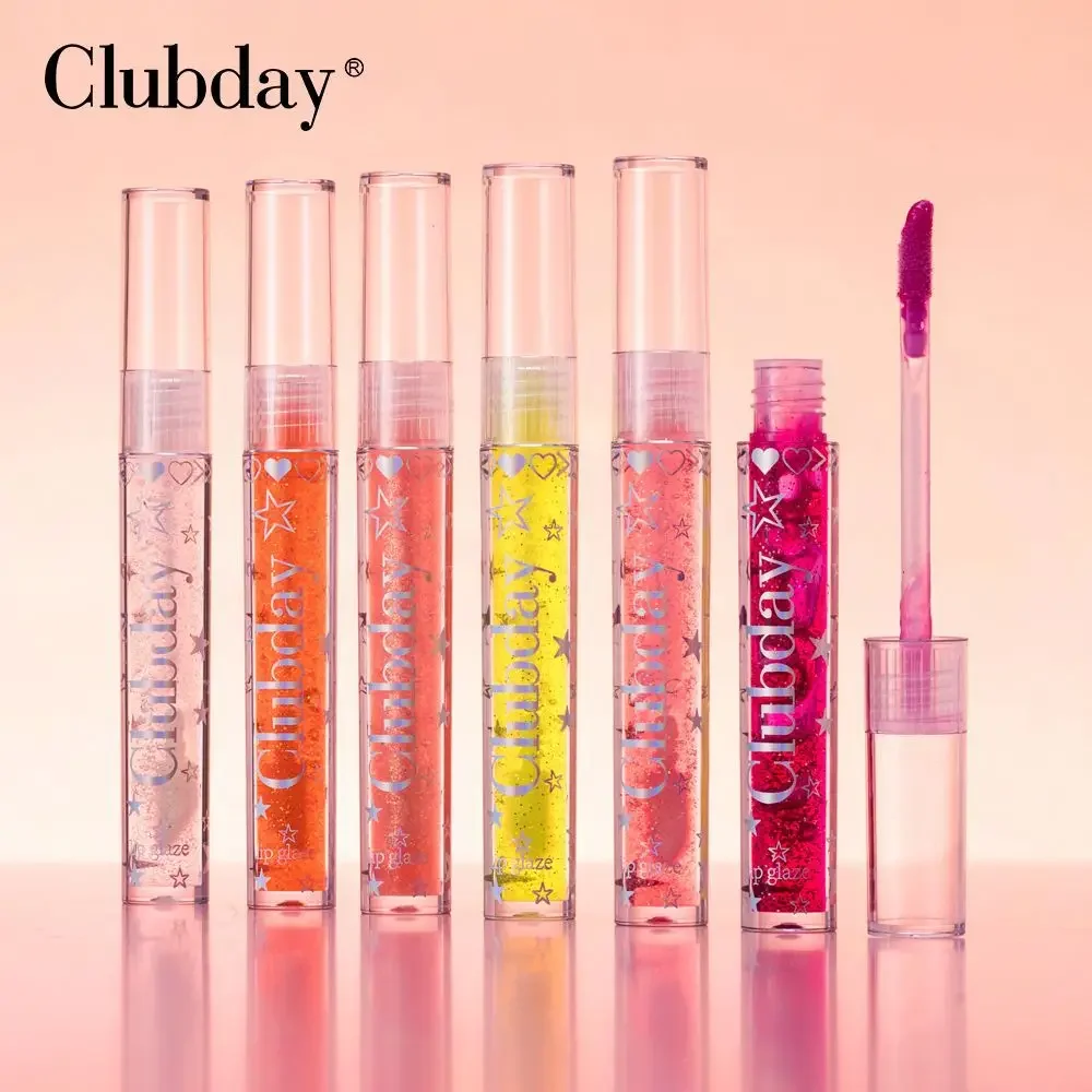 Clubday Lip Moisturizing Moisturizing Glossy Hydrating Sparkle Lip Glaze Make Up Crystal Jelly Moisturizing Lip Oil