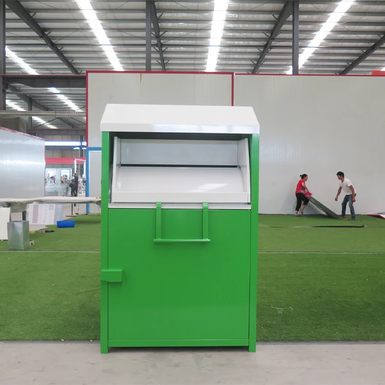 

Factory Custom Clothing Donation Bin Recycle Storage Box Outdoor Public Storage Bucket Clothes Donation Drop Box