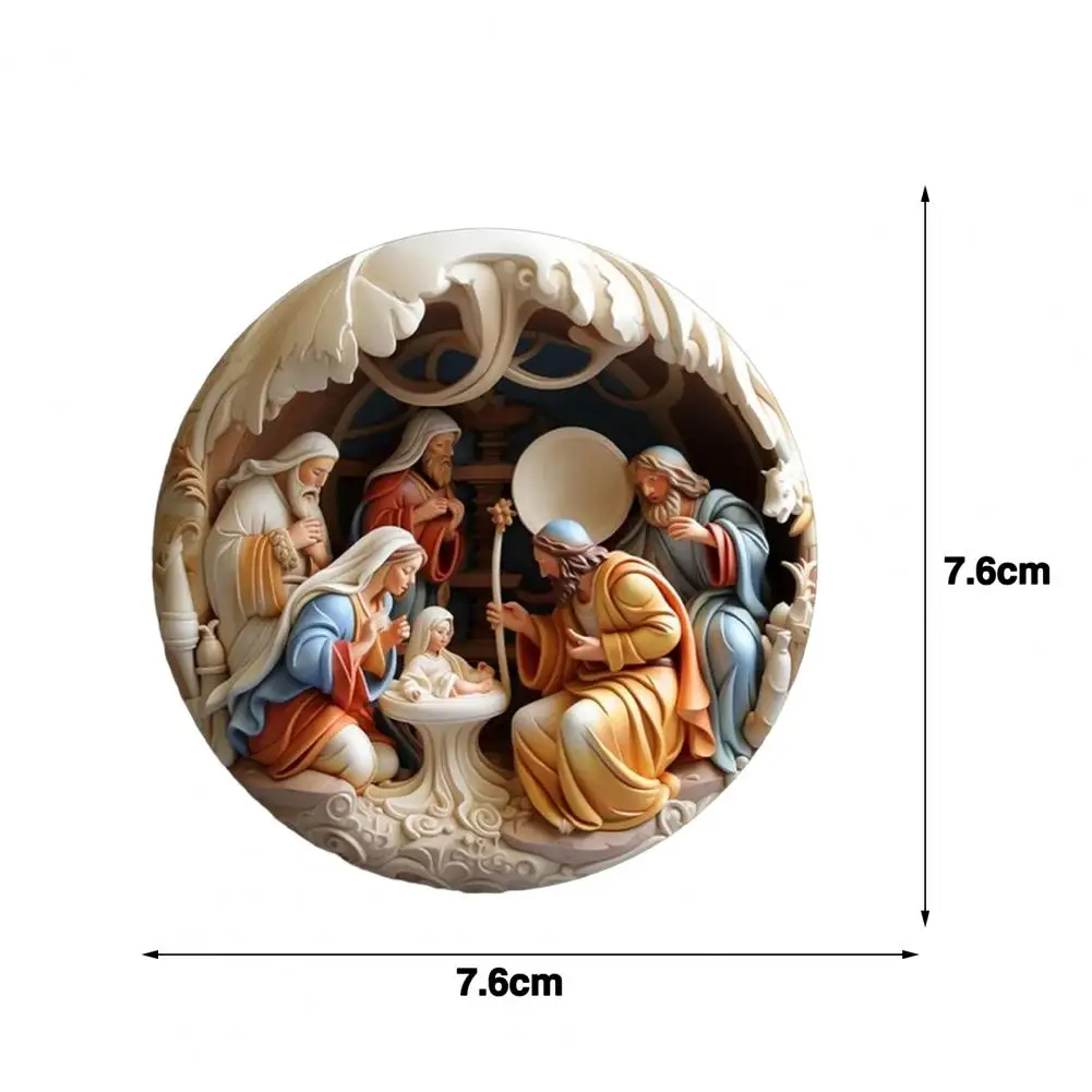 Christmas Nativity Ornament Festive Christmas Ornament 3d Nativity Scene Acrylic Ornament for Christmas Tree Reusable