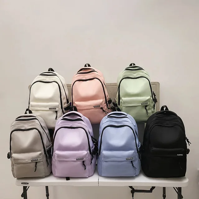 Large Capacity Solid Color Student Backpack Junior and High School Simple Black Travel Backpack 3 Large Capacity Solid Color Student Backpack Junior and High School Simple Black Travel Backpack – view 3