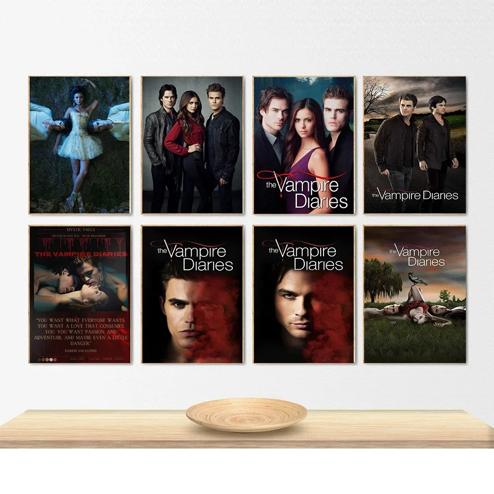 Classic Movie The Vampire Diaries TV Show Poster Print Wall Art Pictures Canvas Painting Living Room Bedroom Home Decor Gift