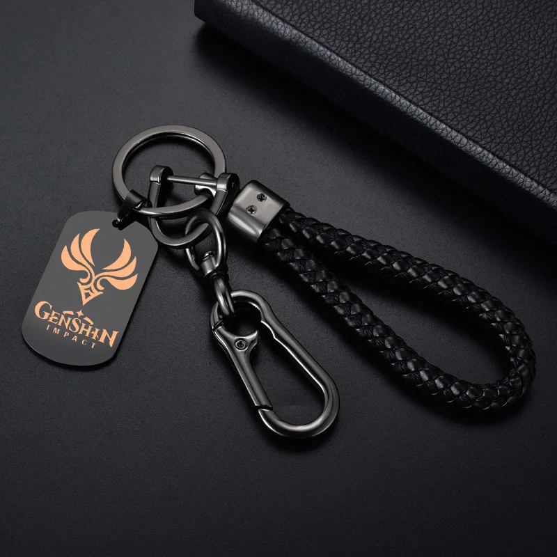 

Genshin Impact Keychain Pyro Cryo Electro Anemo Geo Hydro Dog Tag Metal Necklace Fashion Souvenir Cosplay Gifts Customizable